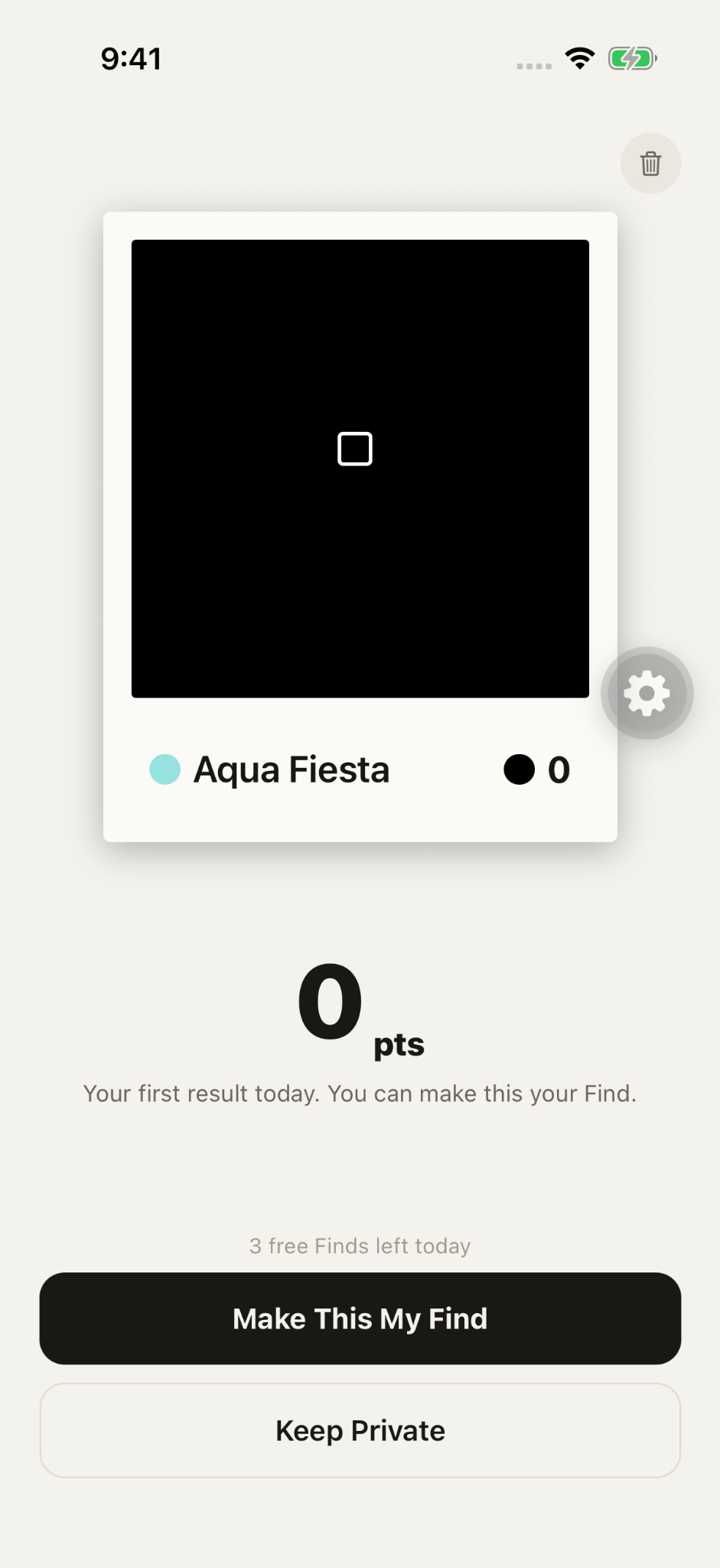 FindHue result screen showing a colour-match score